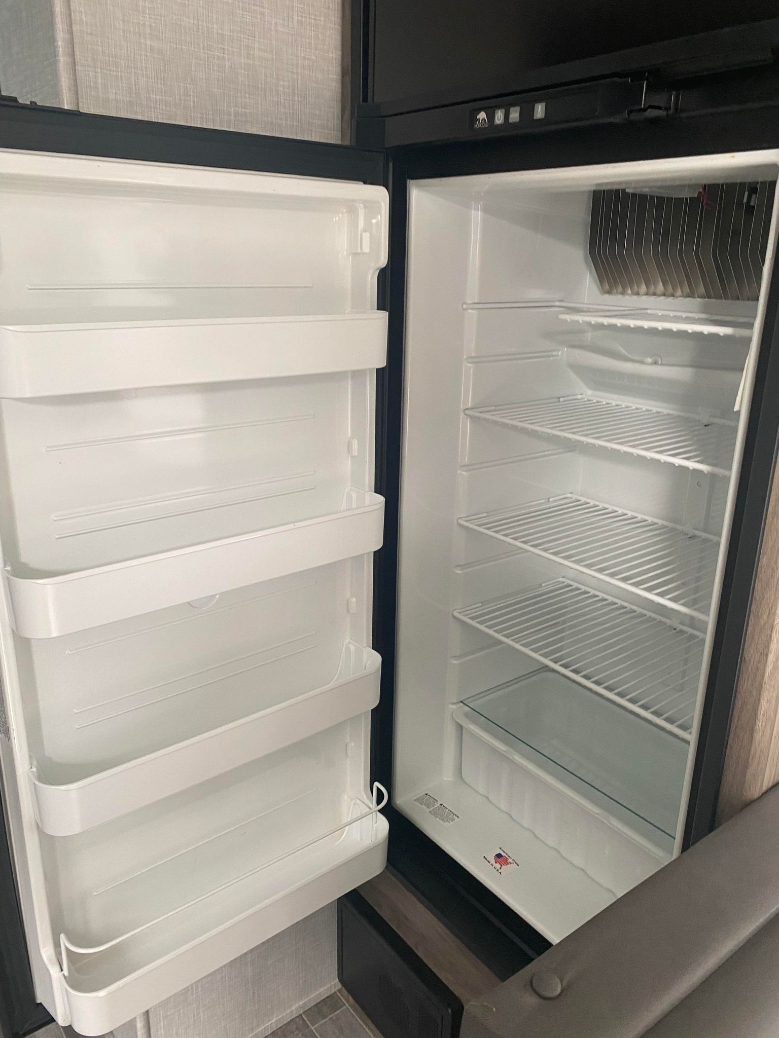 Inside a Sunny Ridge rental trailer